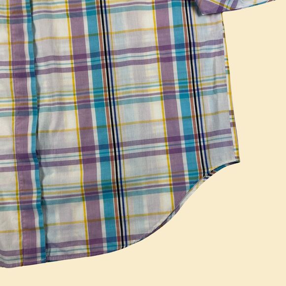 1980s plaid womens blouse, vintage size 16 button down by Picket and Post - Picture 9 of 10
